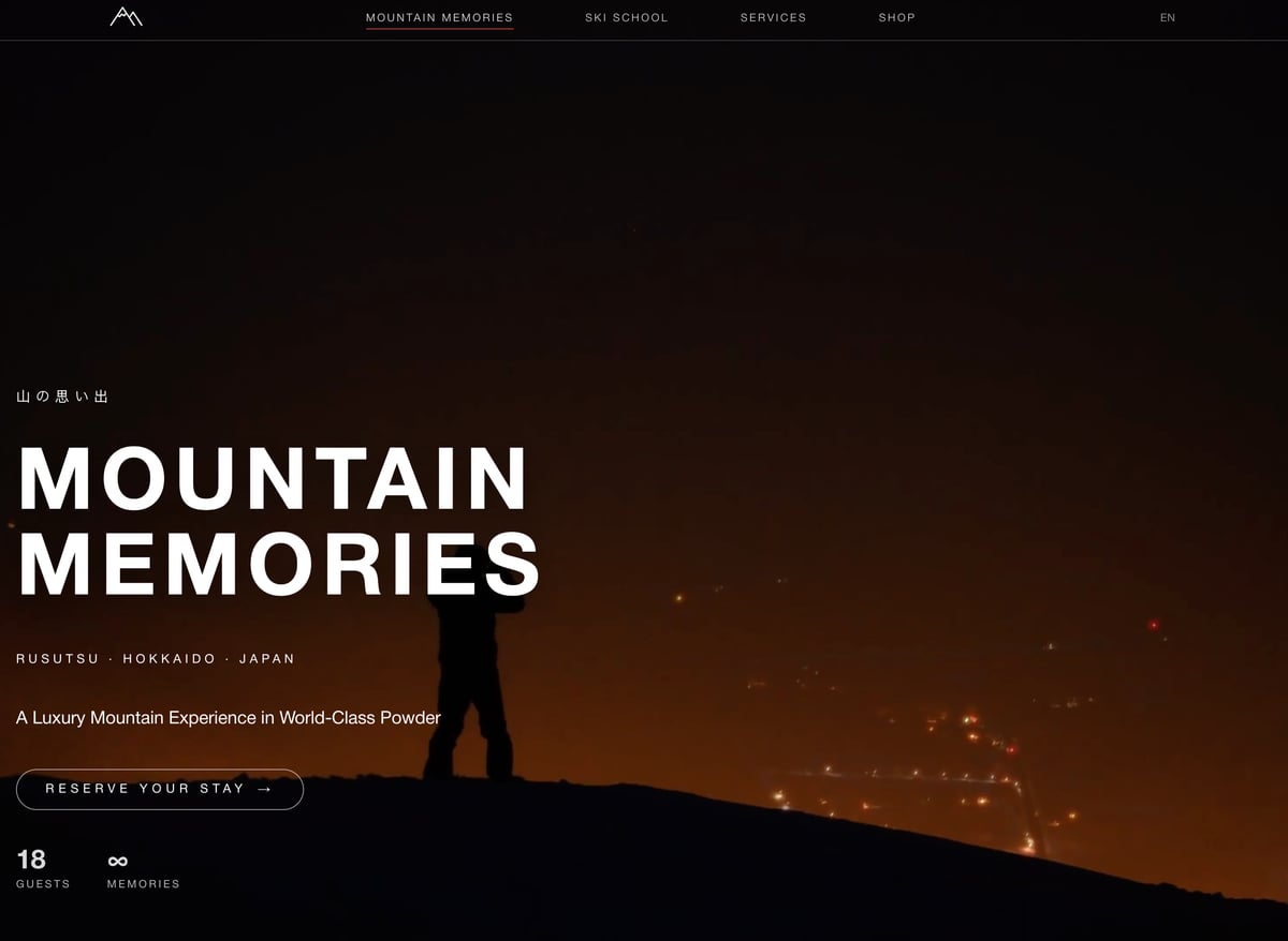 Mountain Memories website preview