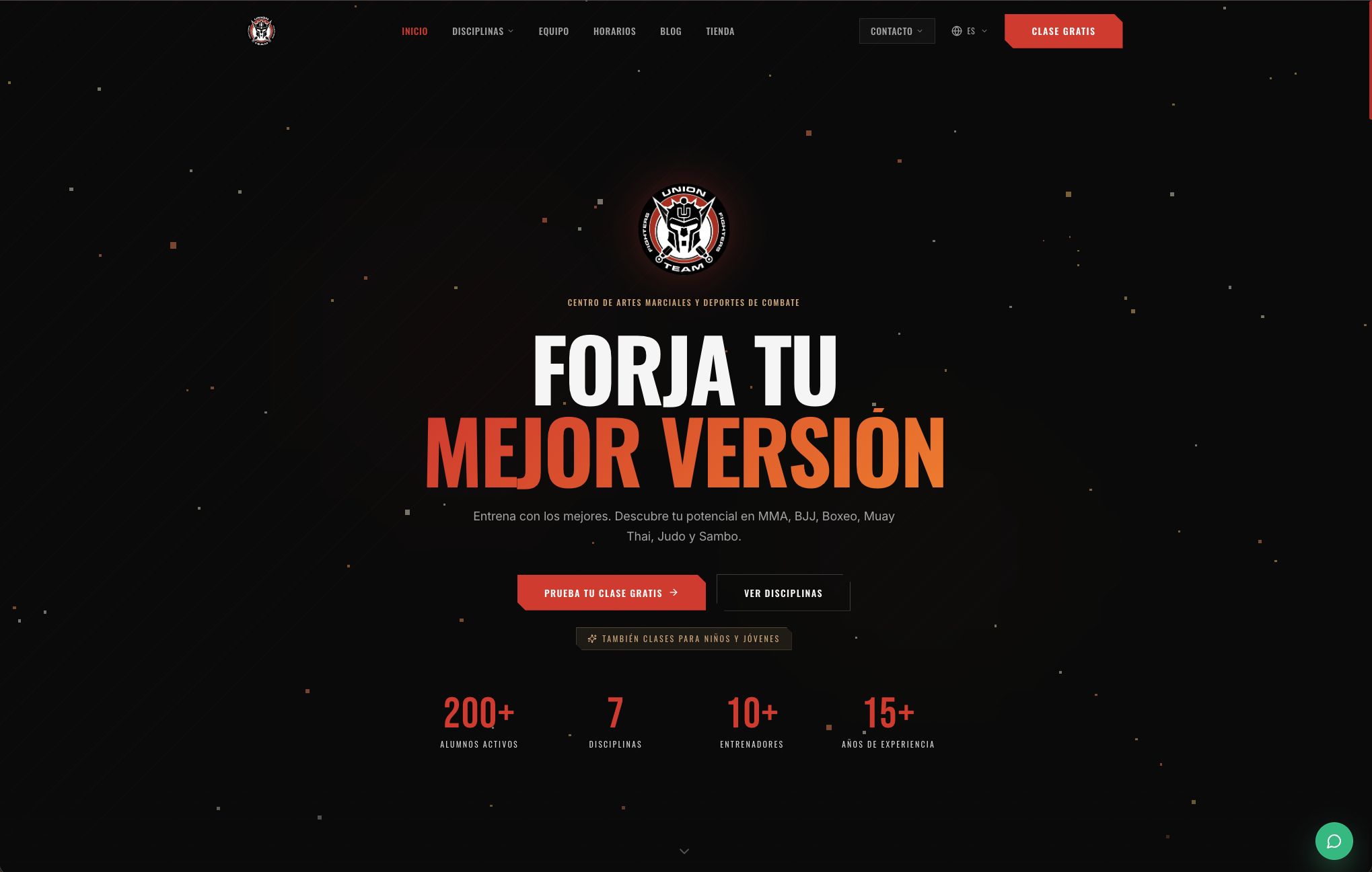 Union Fighters Team website preview